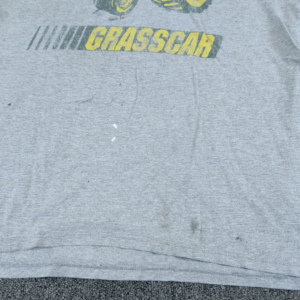 Delta Vintage 90s Grasscar Lawn Mower Racing T-Shirt Mens XL Grey Single Stitch